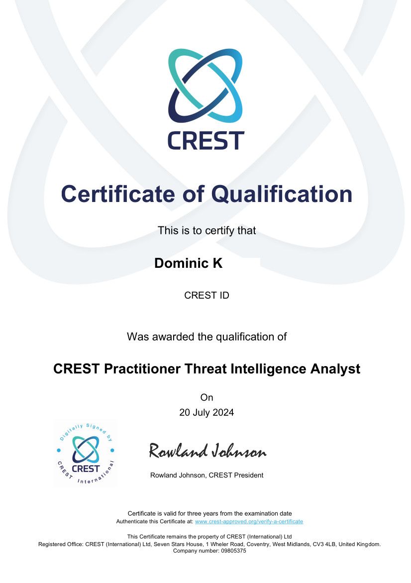 Dominic K on LinkedIn: #crest #cptia Dominic K on LinkedIn: #crest #cptia