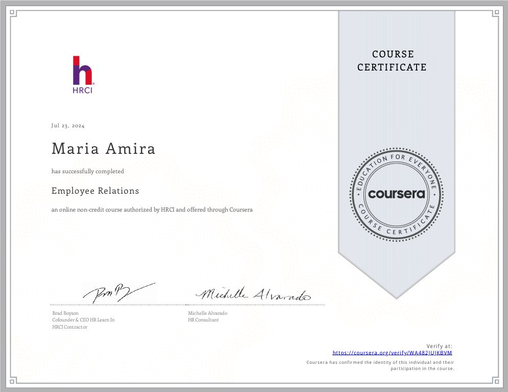 Maria Amira on LinkedIn: #employeerelations #hrci #certification # Maria Amira on LinkedIn: #employeerelations #hrci #certification #