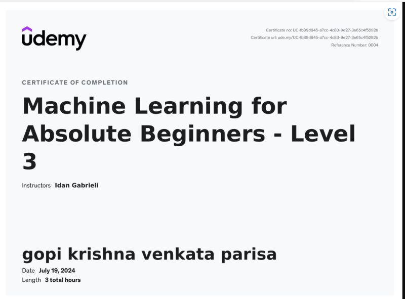 Venkata Gopi Krishna Parisa on LinkedIn: This Certification is precious Venkata Gopi Krishna Parisa on LinkedIn: This Certification is precious
