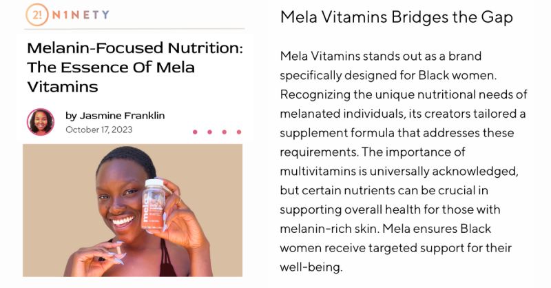 Mela Vitamins on LinkedIn: Melanin-Focused Nutrition: The Essence Of Mela  Vitamins - 21Ninety
