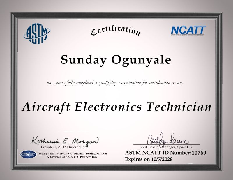 Sunday Ogunyale on LinkedIn: AET NCATT Certification Sunday Ogunyale on LinkedIn: AET NCATT Certification