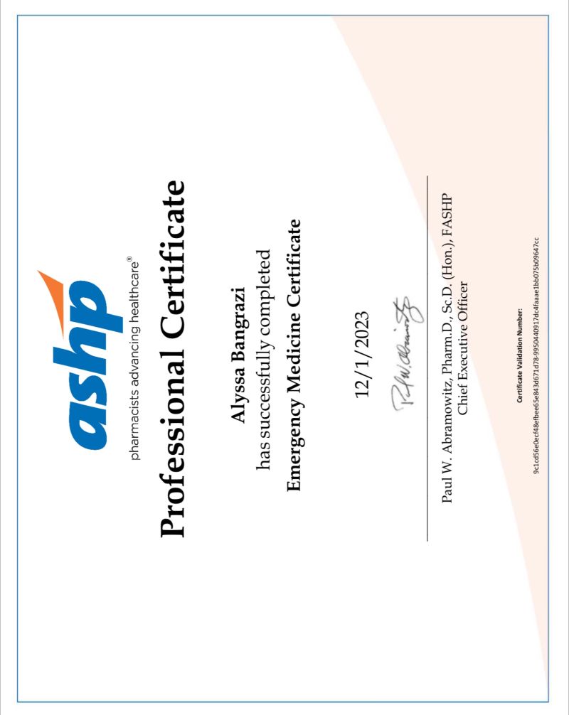 Alyssa Bangrazi PharmD RPh on LinkedIn: Happy to share that I have Alyssa Bangrazi PharmD RPh on LinkedIn: Happy to share that I have