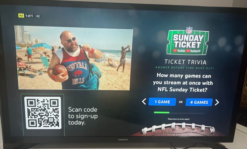 sunday ticket on samsung smart tv
