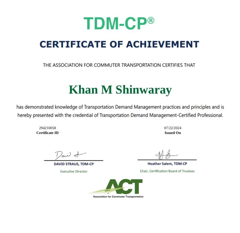Khan Shinwaray PMP TDM CP LEED AP Env SP on LinkedIn: # Khan Shinwaray PMP TDM CP LEED AP Env SP on LinkedIn: #