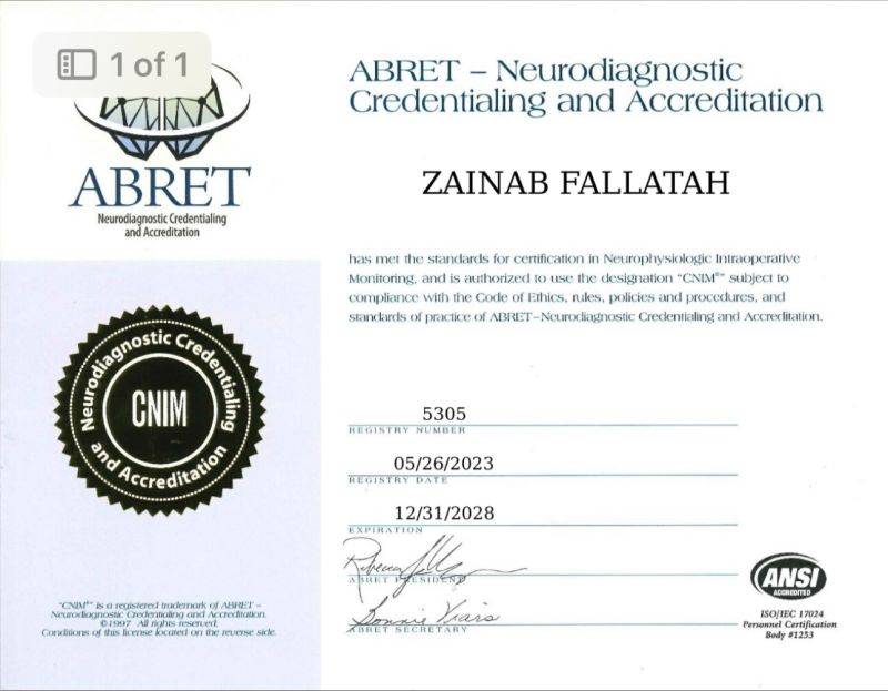 Zainab Fallatah (R NCS T ) (R EEG T ) (CNIM) on LinkedIn: #abret # Zainab Fallatah (R NCS T ) (R EEG T ) (CNIM) on LinkedIn: #abret #