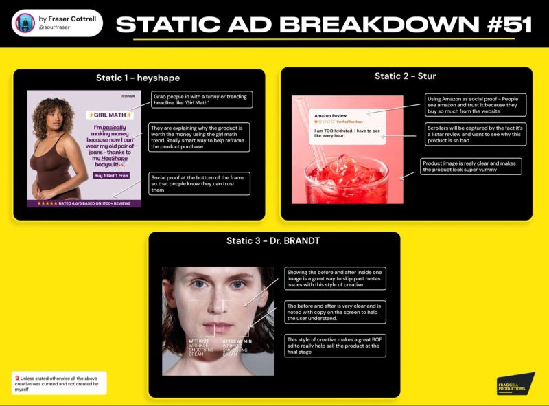 Fraser Cottrell on LinkedIn: Static Ads DTC Edition #51 Found 3 static ads  for you to find inspo from…