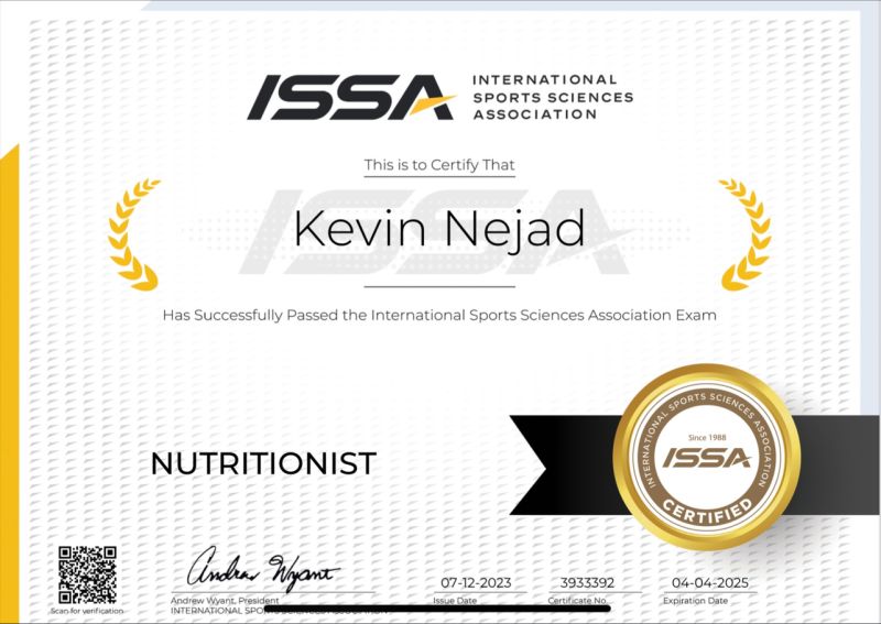 An Issa Certified Nutritionist
