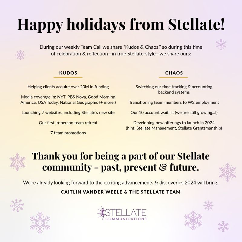 Caitlin Vander Weele, PhD on LinkedIn: Another Stellate year is almost in  the books! Take a peek below to learn…
