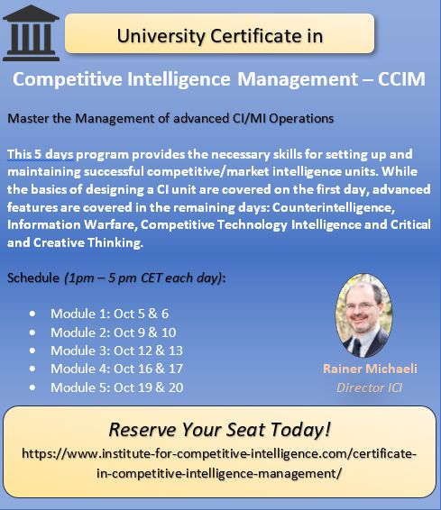 Institute for Competitive Intelligence on LinkedIn: https://lnkd in Institute for Competitive Intelligence on LinkedIn: https://lnkd in