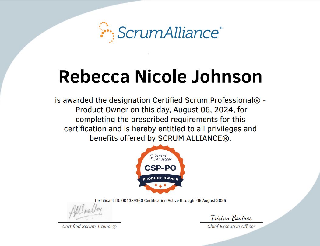Rebecca Johnson CSP PO on LinkedIn: #scrum #agile #csppo # Rebecca Johnson CSP PO on LinkedIn: #scrum #agile #csppo #