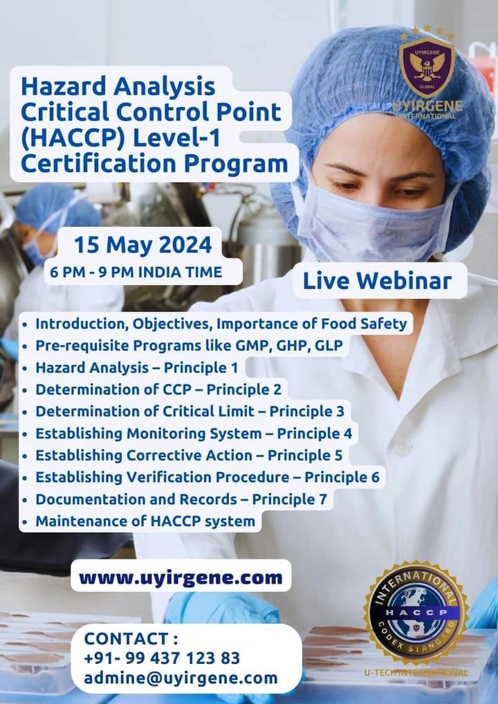 Uyirgenetics Research Pvt Ltd on LinkedIn: Basic Advanced HACCP Uyirgenetics Research Pvt Ltd on LinkedIn: Basic Advanced HACCP