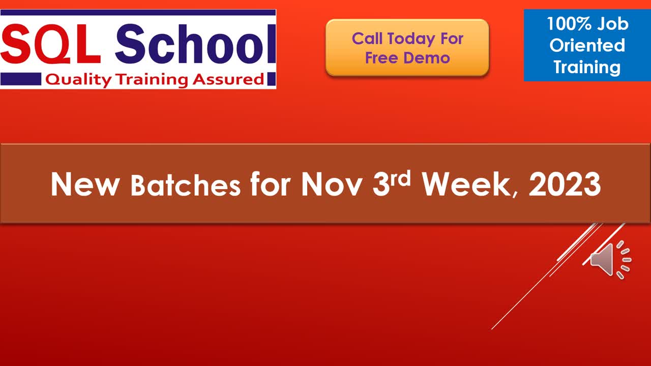 SQL School (SQL Server DEV DBA MSBI Power BI) Training Institute SQL School (SQL Server DEV DBA MSBI Power BI) Training Institute