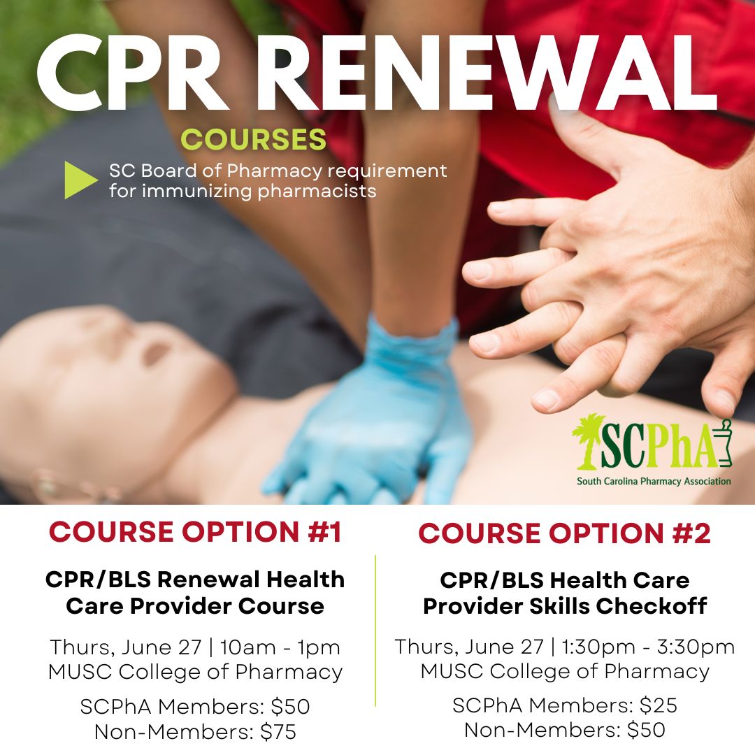 SC Pharmacy Association (SCPhA) on LinkedIn: Our CPR Renewal Courses SC Pharmacy Association (SCPhA) on LinkedIn: Our CPR Renewal Courses