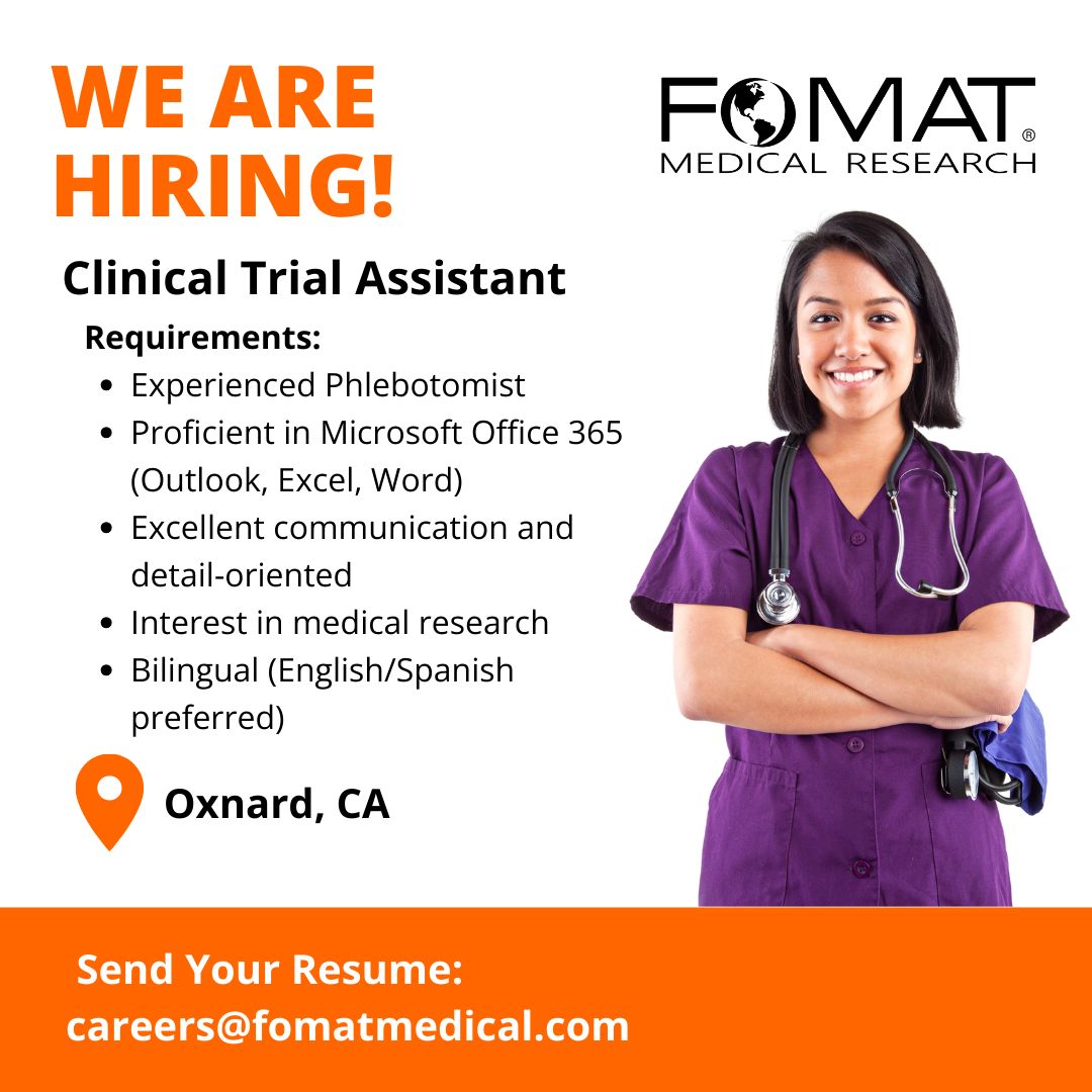 FOMAT Medical Research on LinkedIn: 🌟 We #39 re Hiring: Clinical Trial FOMAT Medical Research on LinkedIn: 🌟 We #39 re Hiring: Clinical Trial