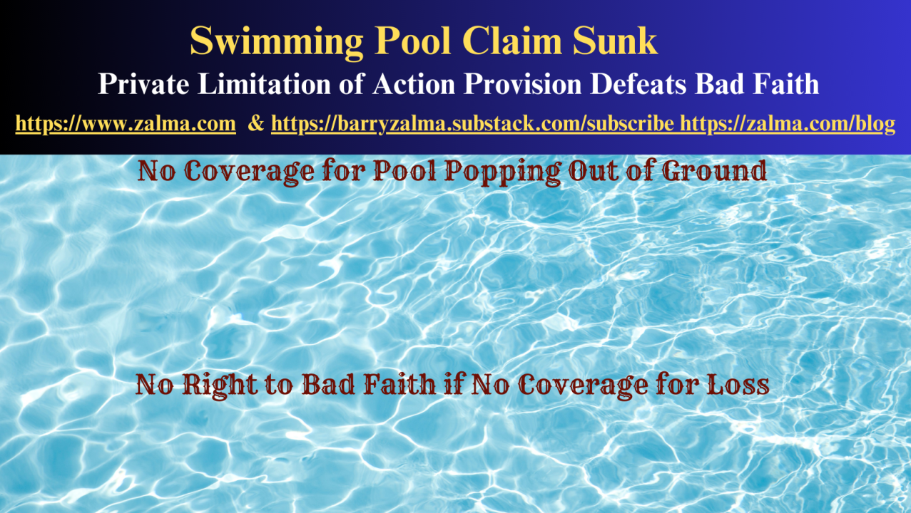 Swimming Pool Claim Sunk
