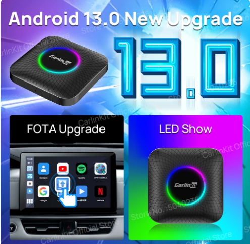 Android 13 CarlinKit CarPlay AI Box Qualcomm SM6225 Wireless CarPlay Android  Auto Smart TV Box Netflix