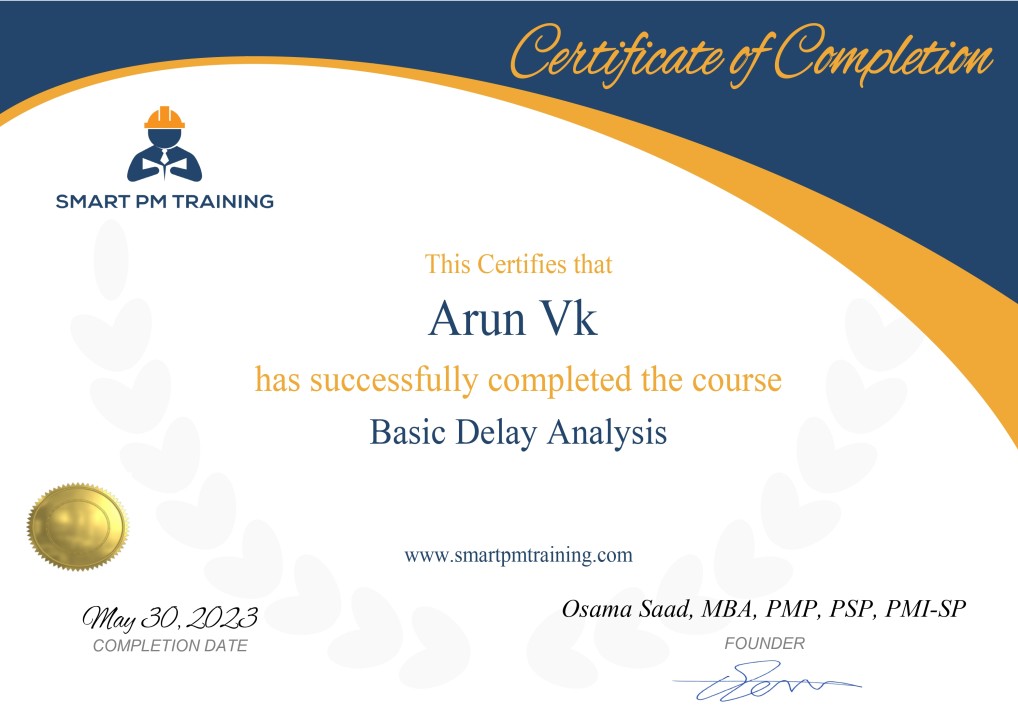 Basic Delay Analysis Certification Basic Delay Analysis Certification