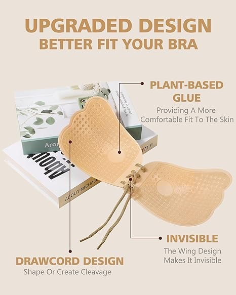 Sticky Bra, Backless Strapless Bra Push Up, Adhesive Invisible