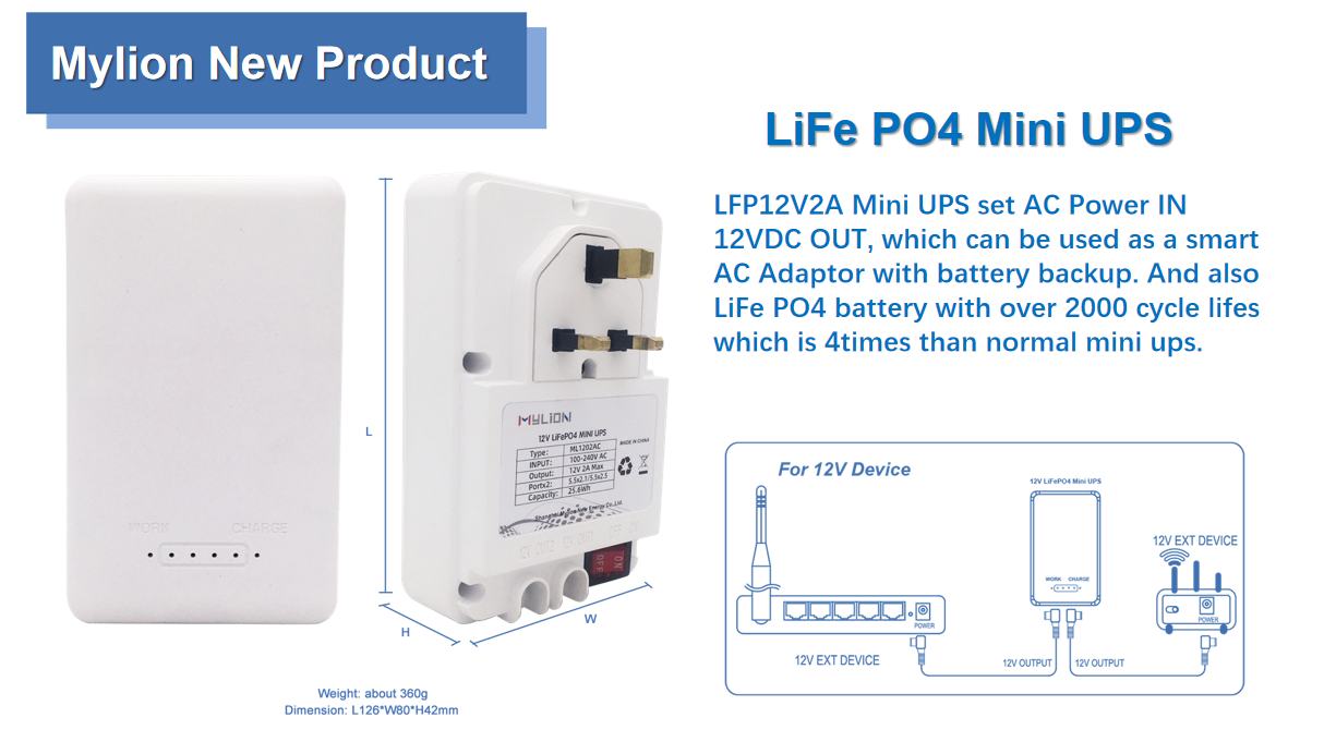 Innovative 12V LiFePO4 UPS: the perfect fusion of smart adapter and battery  backup