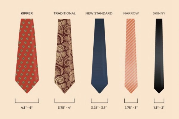 How many widths are there for men's ties - [Handsome tie]