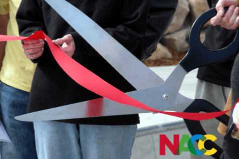 Giant Scissors + NACC Ribbon = One Welcoming Celebration!