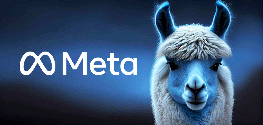 Meta AI shown as a real Llama with Meta logo
