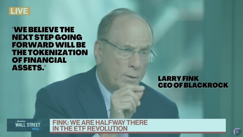Larry Fink Bets Tokenization will be 100x Bigger than Bitcoin 