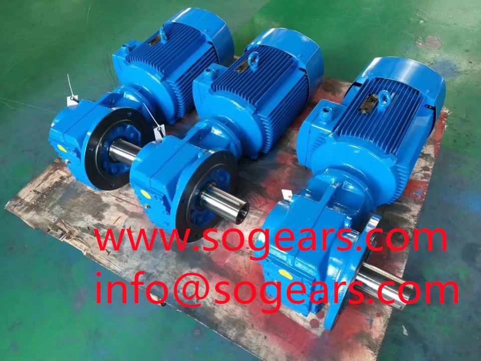 F127 series parallel shaft helical gear box shaft mounted gearbox  transmission helical bevel gearbox impact helical