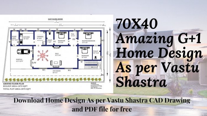 70x40 G1 Home Design As Per Vastu Shastra