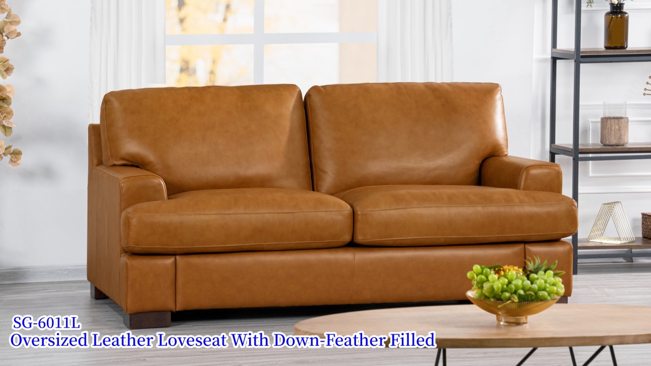 Oversized Squared Arm Loveseat Couch