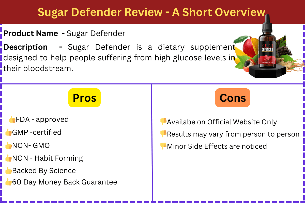 Sugar Defender Review - a quick overview