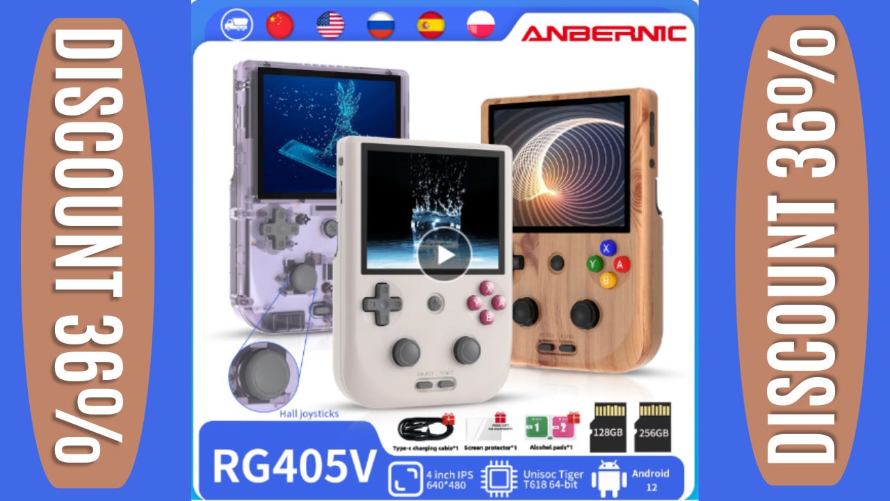 ANBERNIC RG405V Video Handheld Game Console 4 IPS HD Touch Screen Android  12 System T618 64