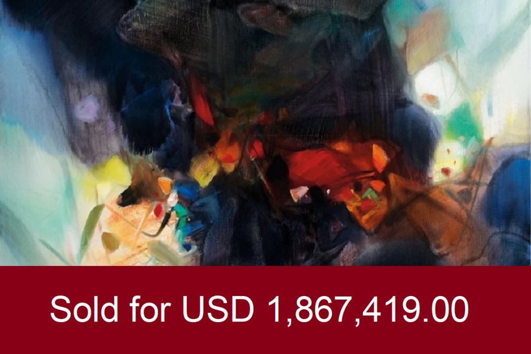 The Controlled Object by Chu Teh-Chun sold for USD 1,867,419.00 at Xiling Yinshe 2022 Autumn Auction March 16, 2023