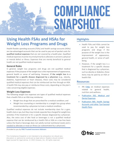 Chris J. Zion, LUTCF on LinkedIn: Using Health FSA's and HSA's For Weight  Loss