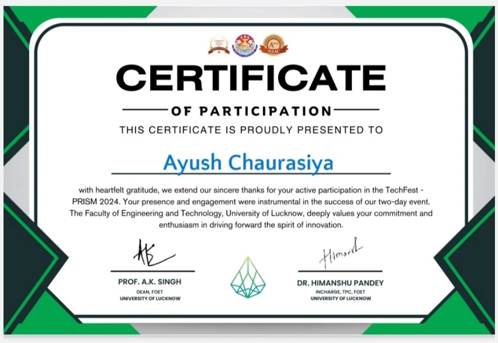 Ayush Chaurasiya on LinkedIn: 🚀 Excited to share my recent achievement ...