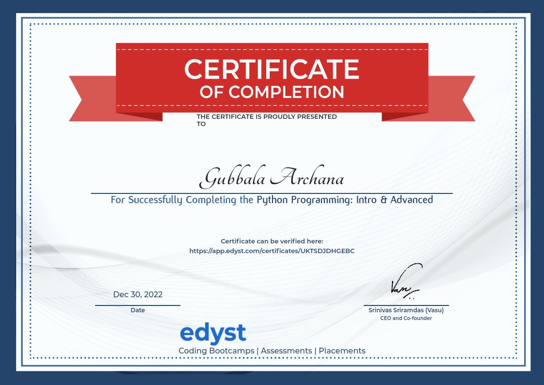 Archana Gubbala on LinkedIn: iam very happy to share my edyst Archana Gubbala on LinkedIn: iam very happy to share my edyst