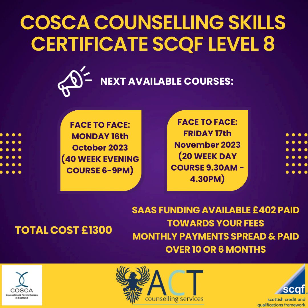 Act Counselling services ltd on LinkedIn: COSCA Counselling Skills Act Counselling services ltd on LinkedIn: COSCA Counselling Skills