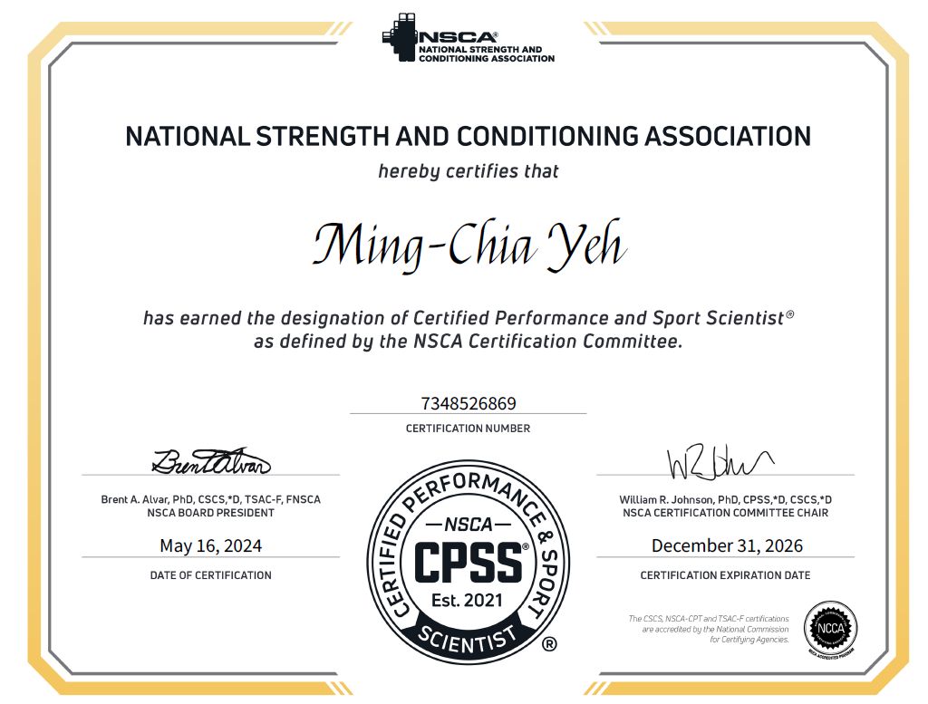 Mingchia Yeh PhD NSCA CPSS ACSM EP on LinkedIn: Happy to share that Mingchia Yeh PhD NSCA CPSS ACSM EP on LinkedIn: Happy to share that