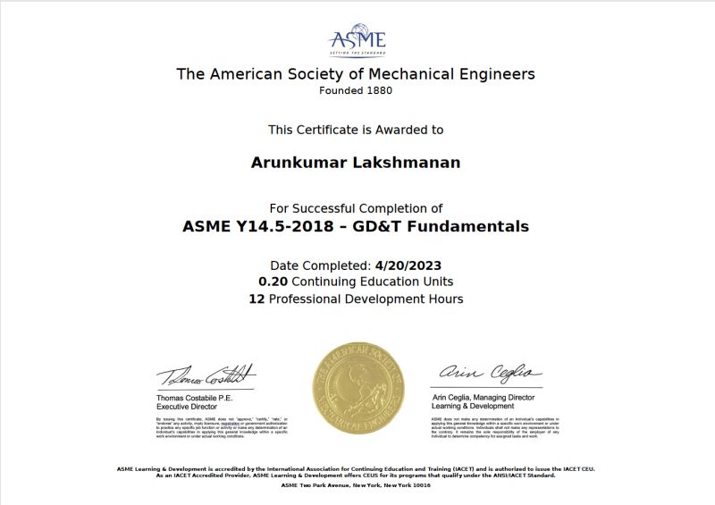 Arunkumar Lakshmanan on LinkedIn: #asme #gdt #certification 14 comments Arunkumar Lakshmanan on LinkedIn: #asme #gdt #certification 14 comments