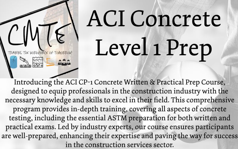 CMT Training Experts LLC on LinkedIn: #cmt #cmtcertification #aci #concrete CMT Training Experts LLC on LinkedIn: #cmt #cmtcertification #aci #concrete