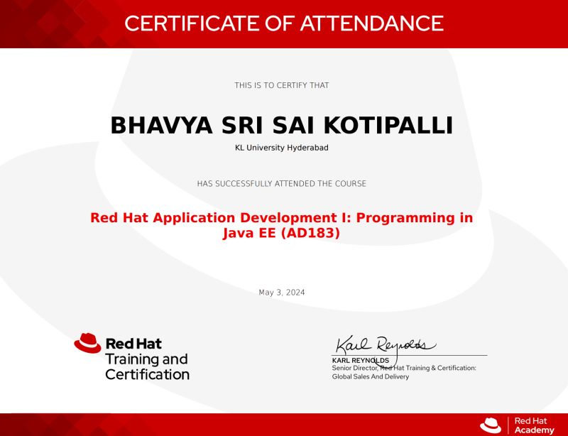 Bhavya Sri Sai Kotipalli on LinkedIn: #klh #certification # Bhavya Sri Sai Kotipalli on LinkedIn: #klh #certification #