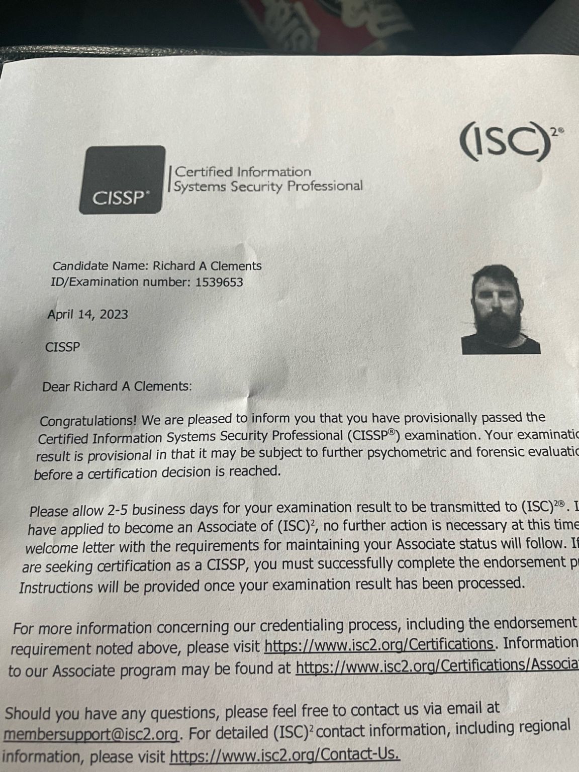 Richard Clements CISSP ISSEP ISSMP GSLC on LinkedIn: Passed the Richard Clements CISSP ISSEP ISSMP GSLC on LinkedIn: Passed the