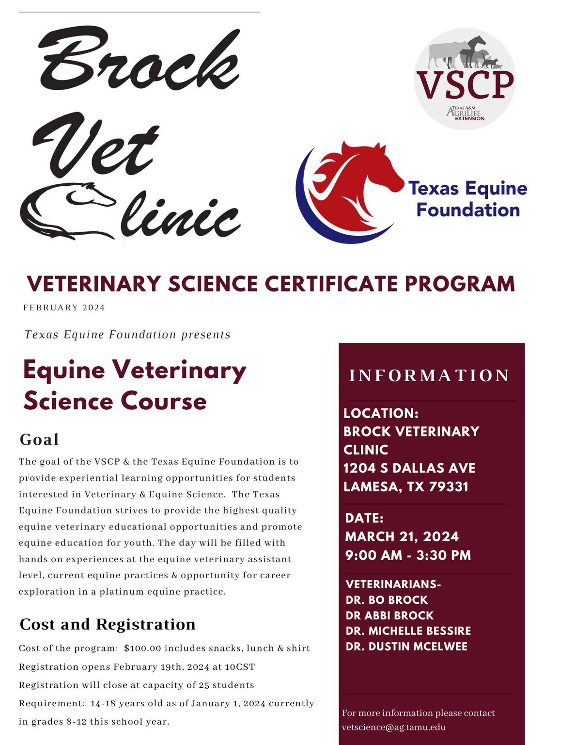 Texas A M AgriLife Extension Veterinary Science Certificate Program Texas A M AgriLife Extension Veterinary Science Certificate Program