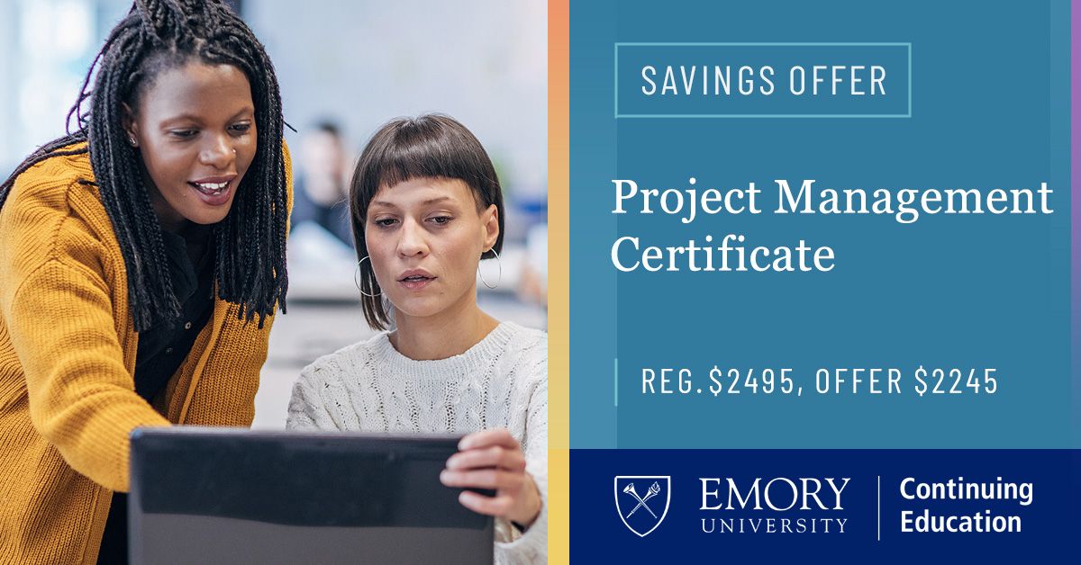 Emory Continuing Education on LinkedIn: Project Management Certificate Emory Continuing Education on LinkedIn: Project Management Certificate