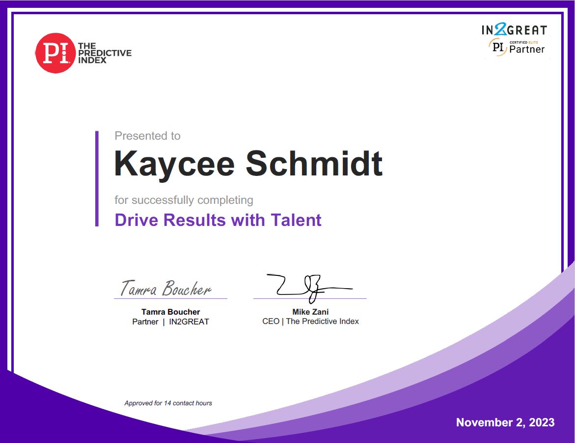 Kaycee Schmidt on LinkedIn: I am excited to add a Predictive Index Kaycee Schmidt on LinkedIn: I am excited to add a Predictive Index