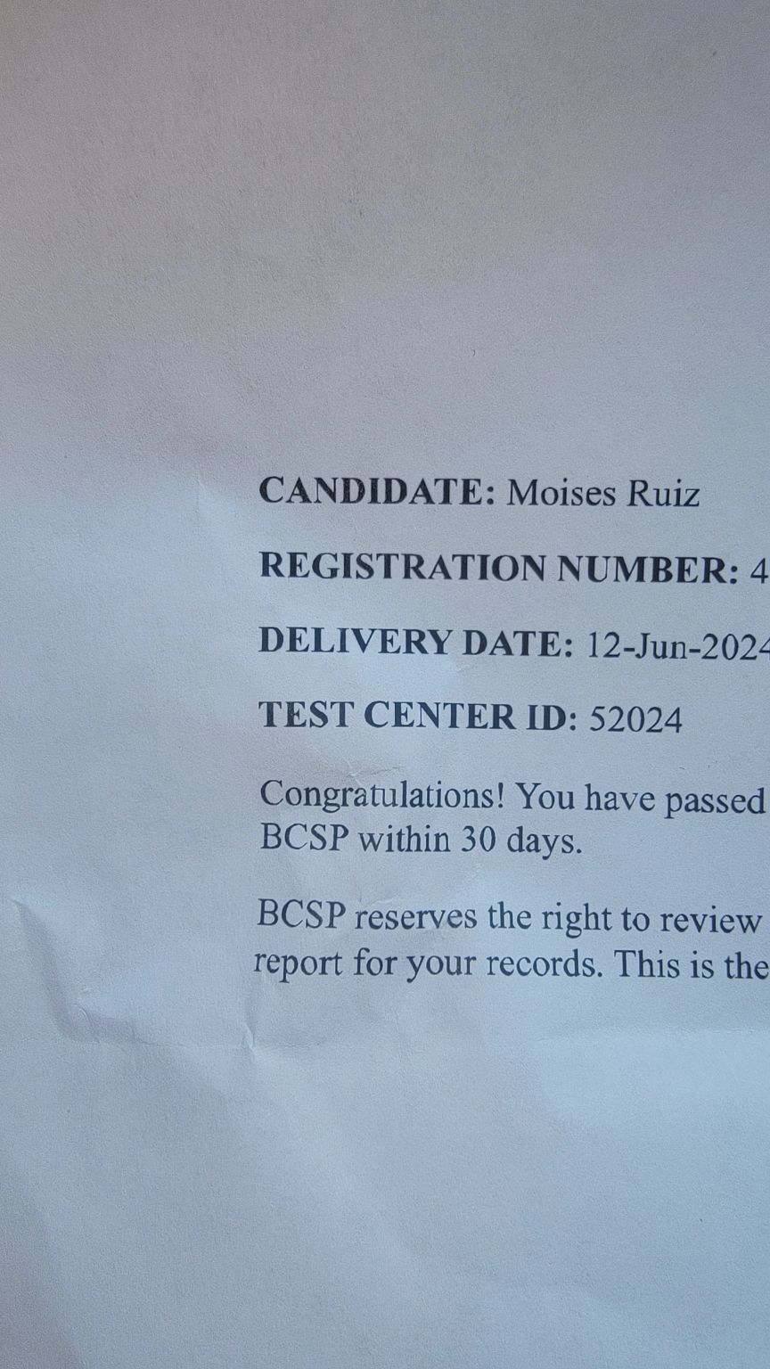 Moises Ruiz CHST CSSS CSST on LinkedIn: Happy to share that I have Moises Ruiz CHST CSSS CSST on LinkedIn: Happy to share that I have
