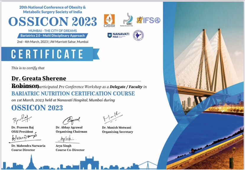 Greata Sherene Robinson on LinkedIn: #certification #bariatricsurgery # Greata Sherene Robinson on LinkedIn: #certification #bariatricsurgery #