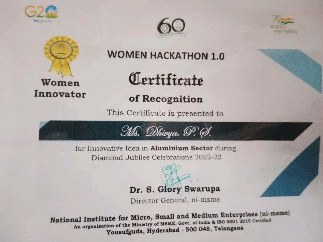 Dhivya PS on LinkedIn: #womeninnovator #hackathon #certificate # Dhivya PS on LinkedIn: #womeninnovator #hackathon #certificate #