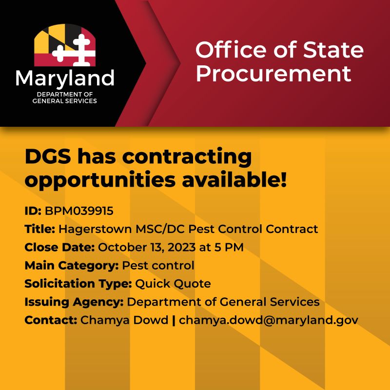 Maryland Department of General Services on LinkedIn: Quick Quote Pest Maryland Department of General Services on LinkedIn: Quick Quote Pest