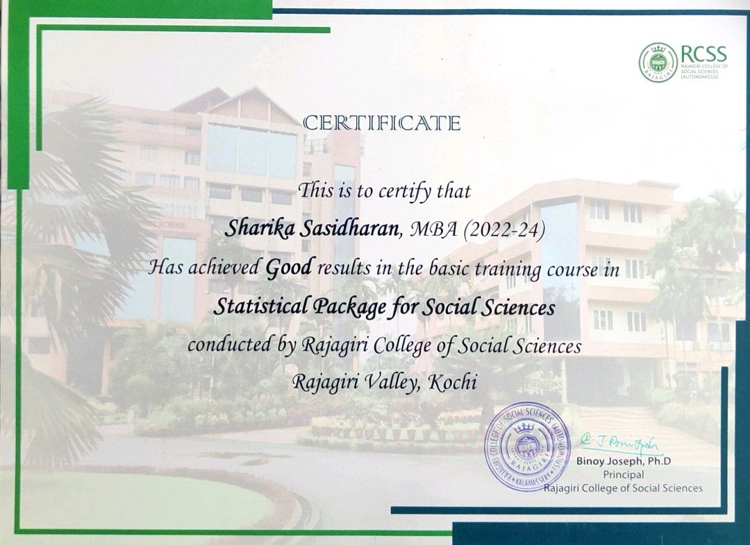 Sharika Sasidharan on LinkedIn: #spss #certification #training Sharika Sasidharan on LinkedIn: #spss #certification #training